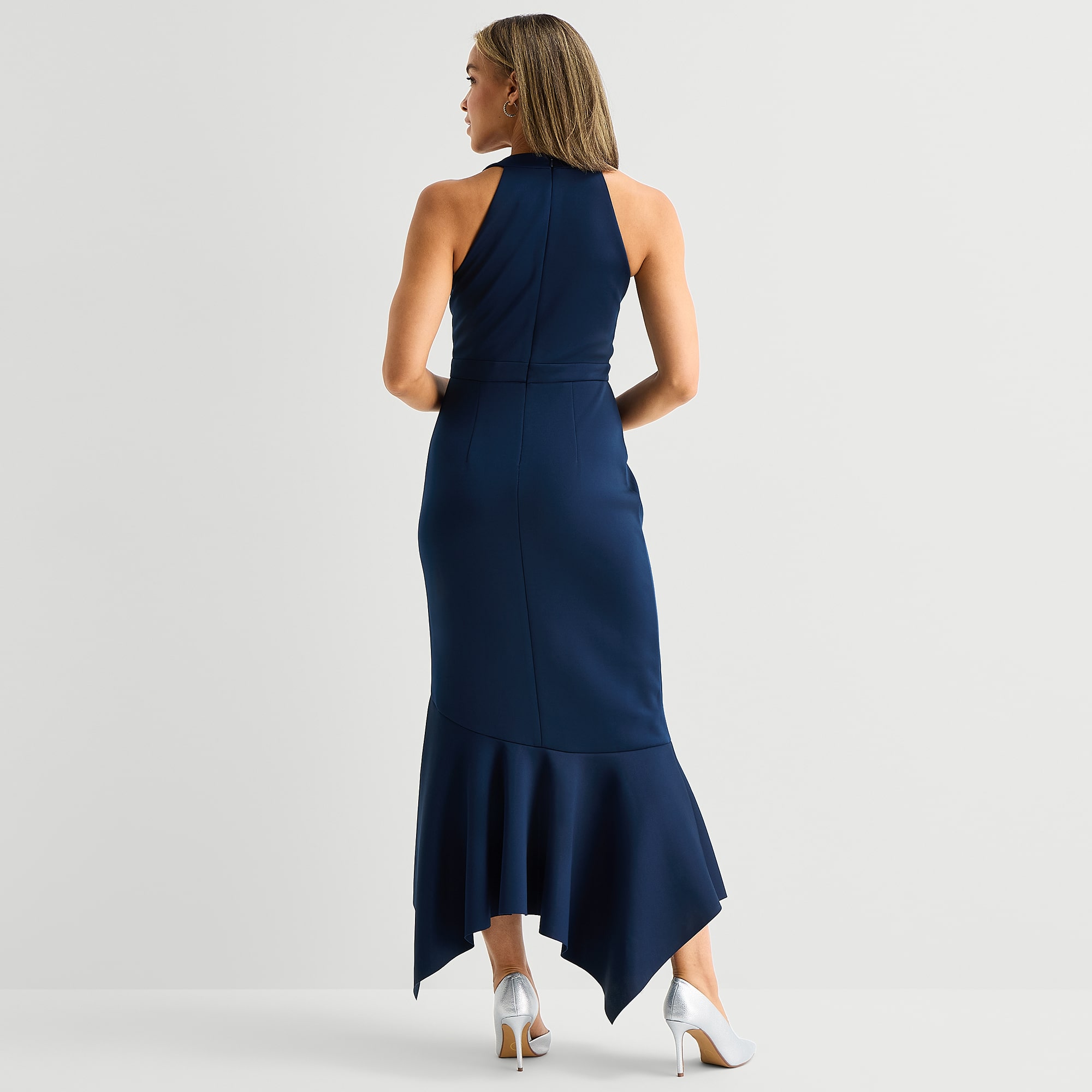 DJ Jaz Womens High-Low V Neck Sleeveless Evening Gown