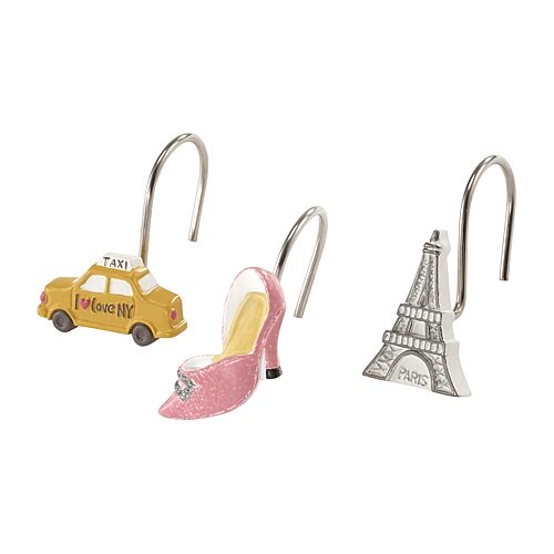 Nicole Miller City Girl Shower Curtain Hooks In White