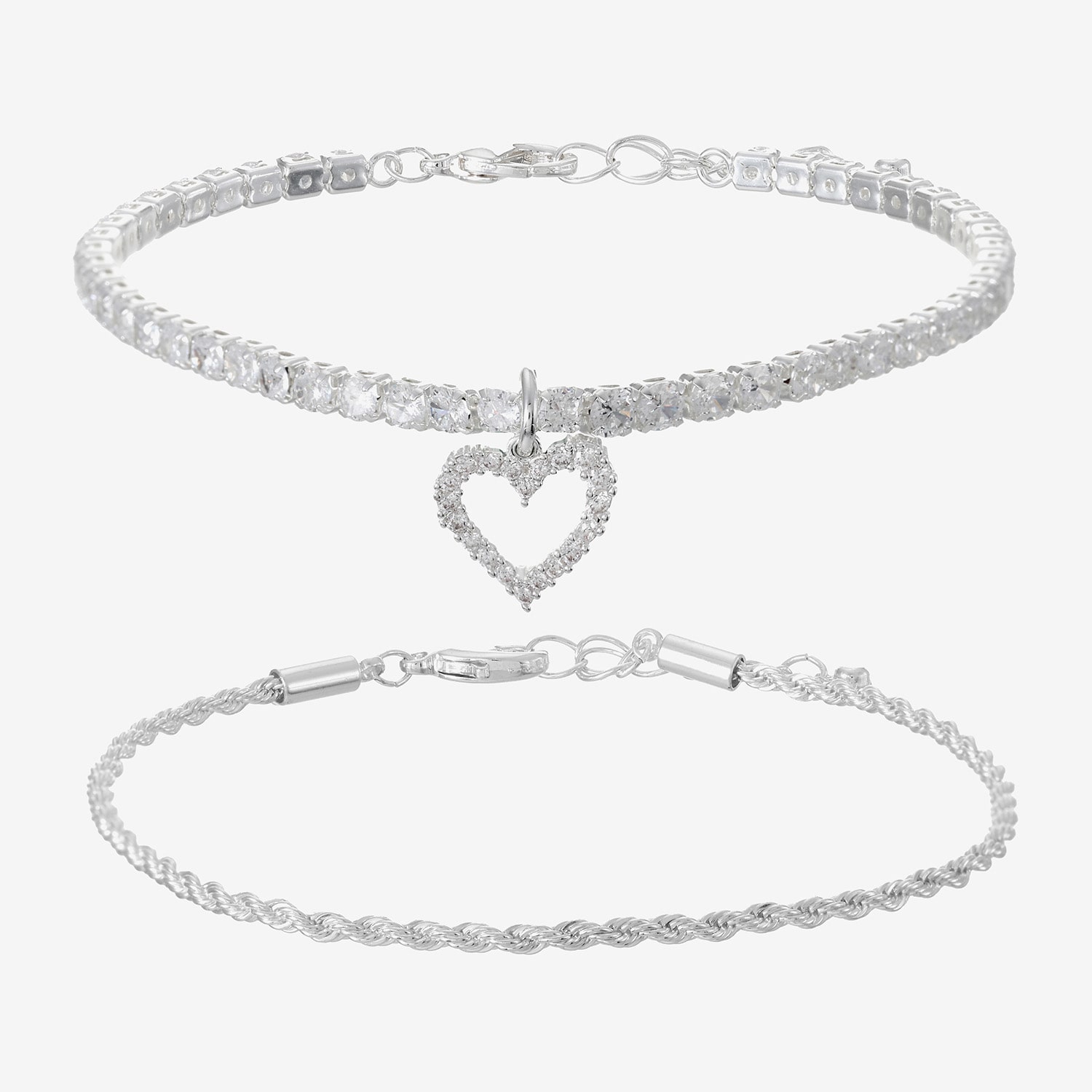 Sparkle Allure Womens Cubic Zirconia Pure Silver Over Brass 7.5 Inch Tennis Bracelet