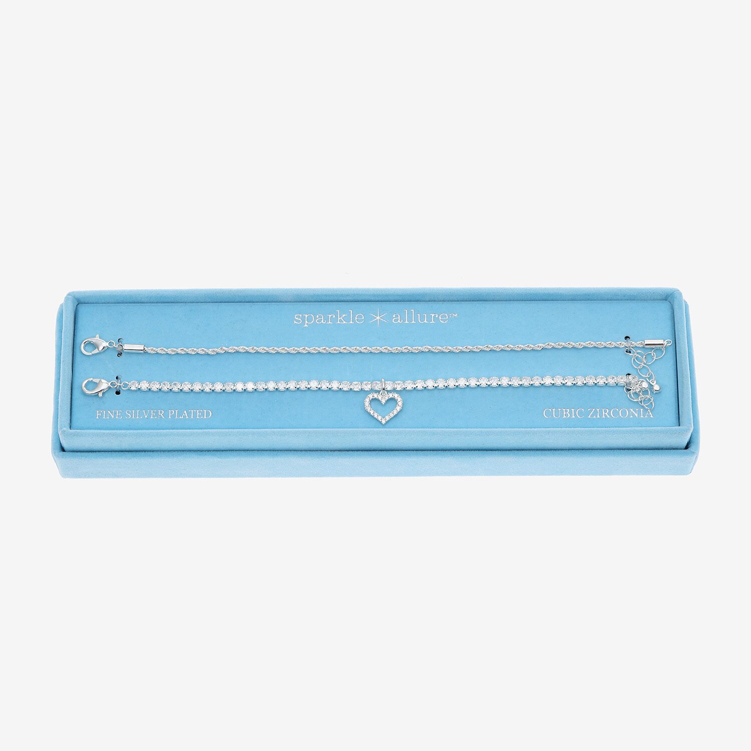 Sparkle Allure Womens Cubic Zirconia Pure Silver Over Brass 7.5 Inch Tennis Bracelet