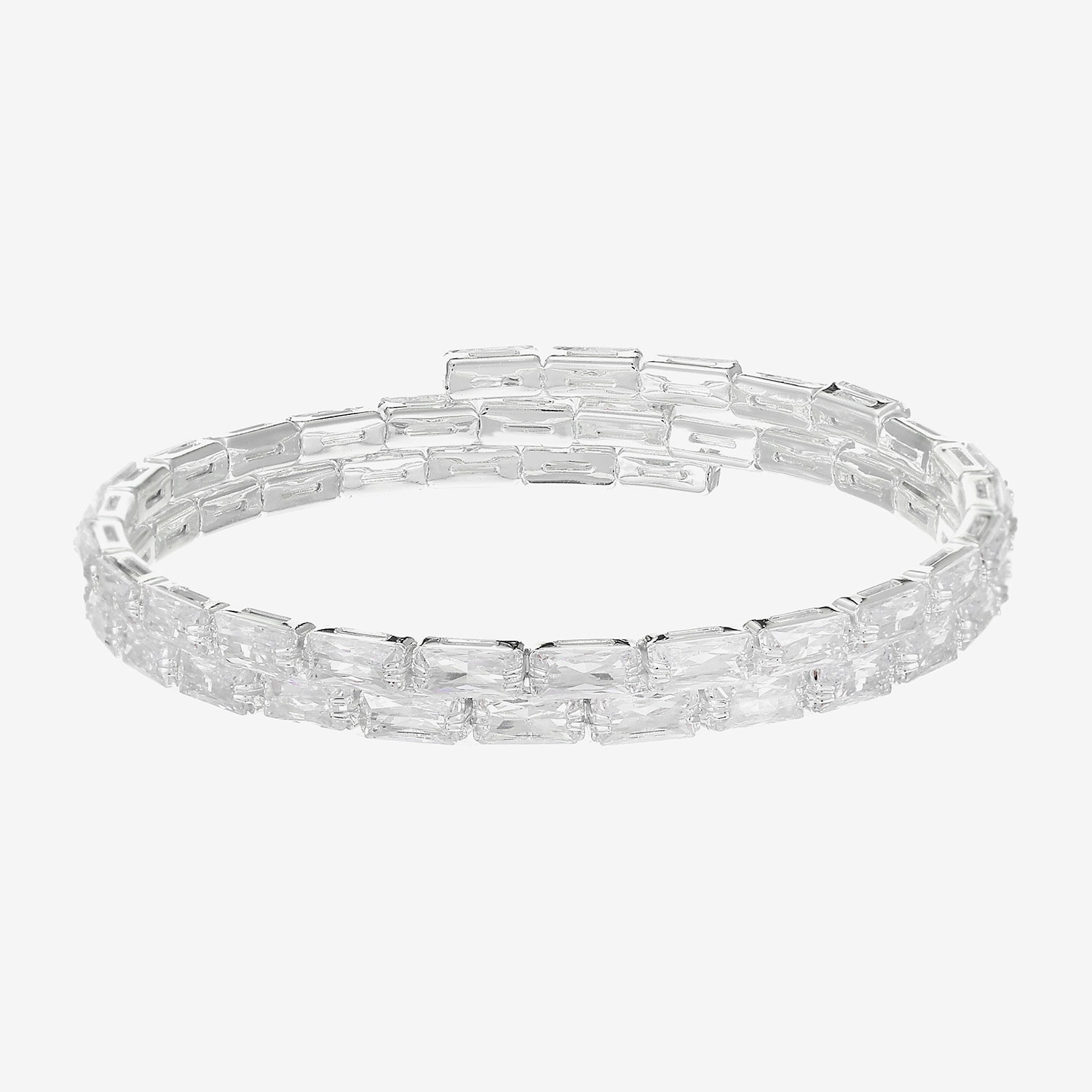 Sparkle Allure Womens Cubic Zirconia Pure Silver Over Brass Tennis Bracelet
