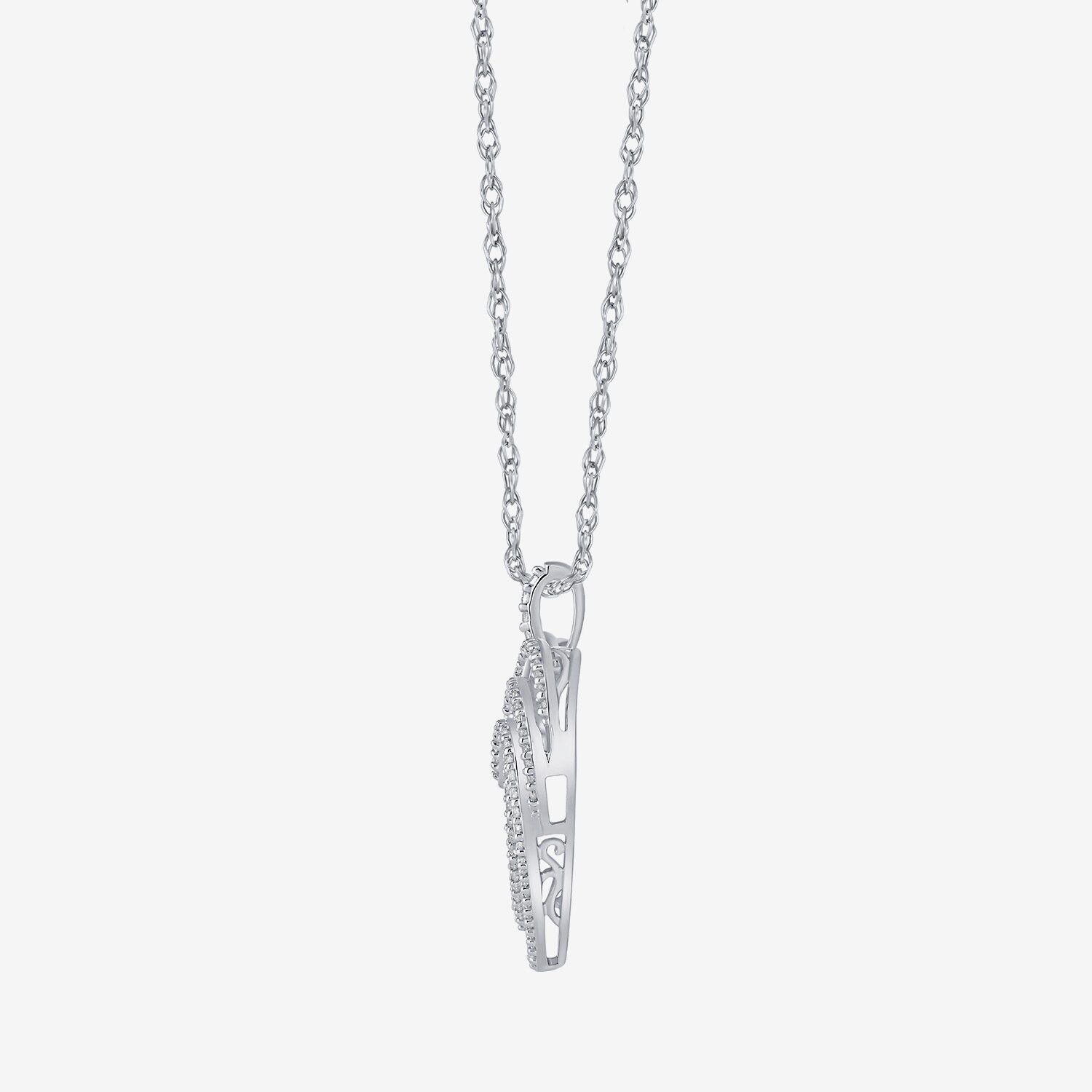 Limited Quantities! Womens 1/2 CT. Natural White Diamond Sterling Silver Heart 18 Inch Pendant Necklace