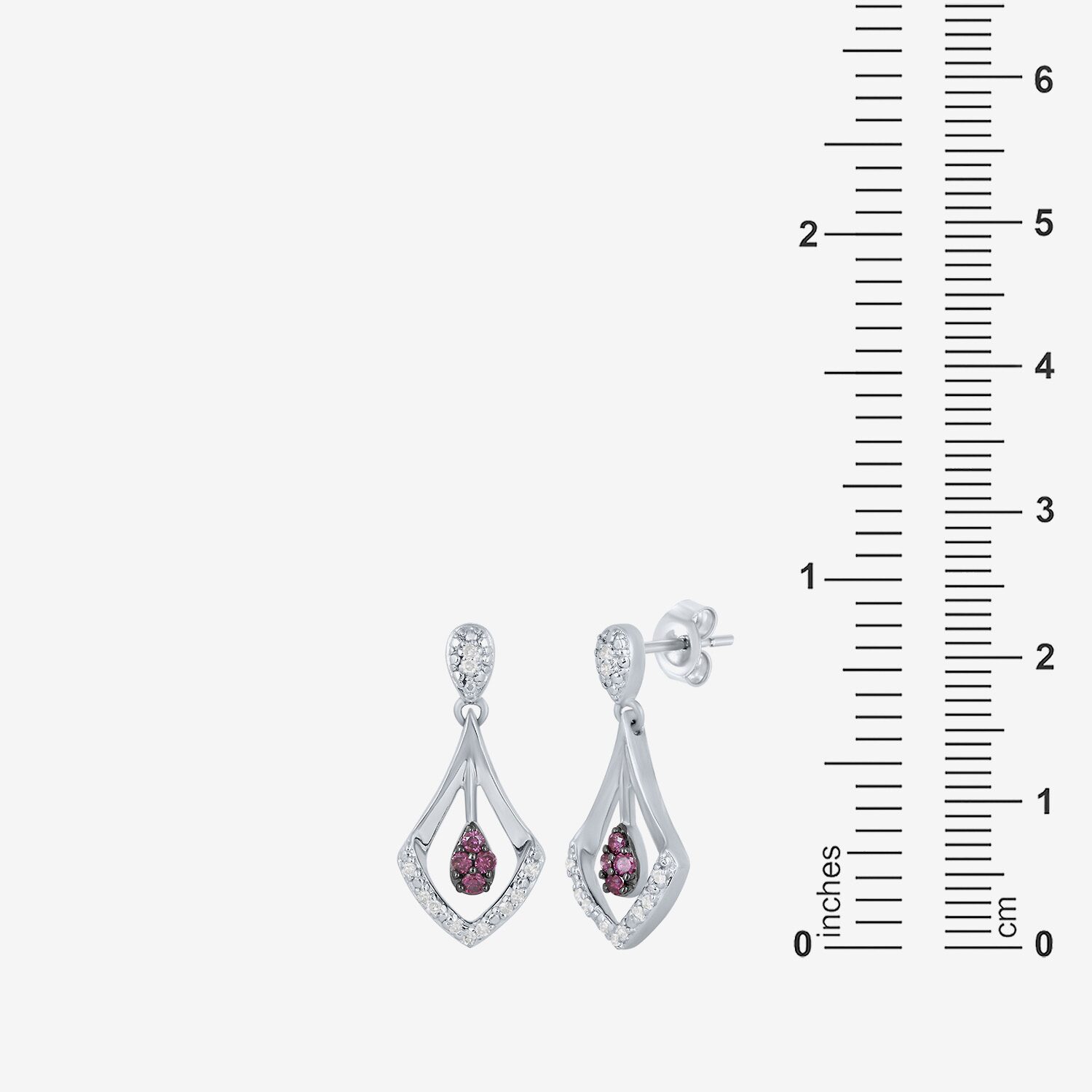 Limited Quantities! Womens 1/4 CT. T.W. Natural Multi Color Diamond Sterling Silver Drop Earrings