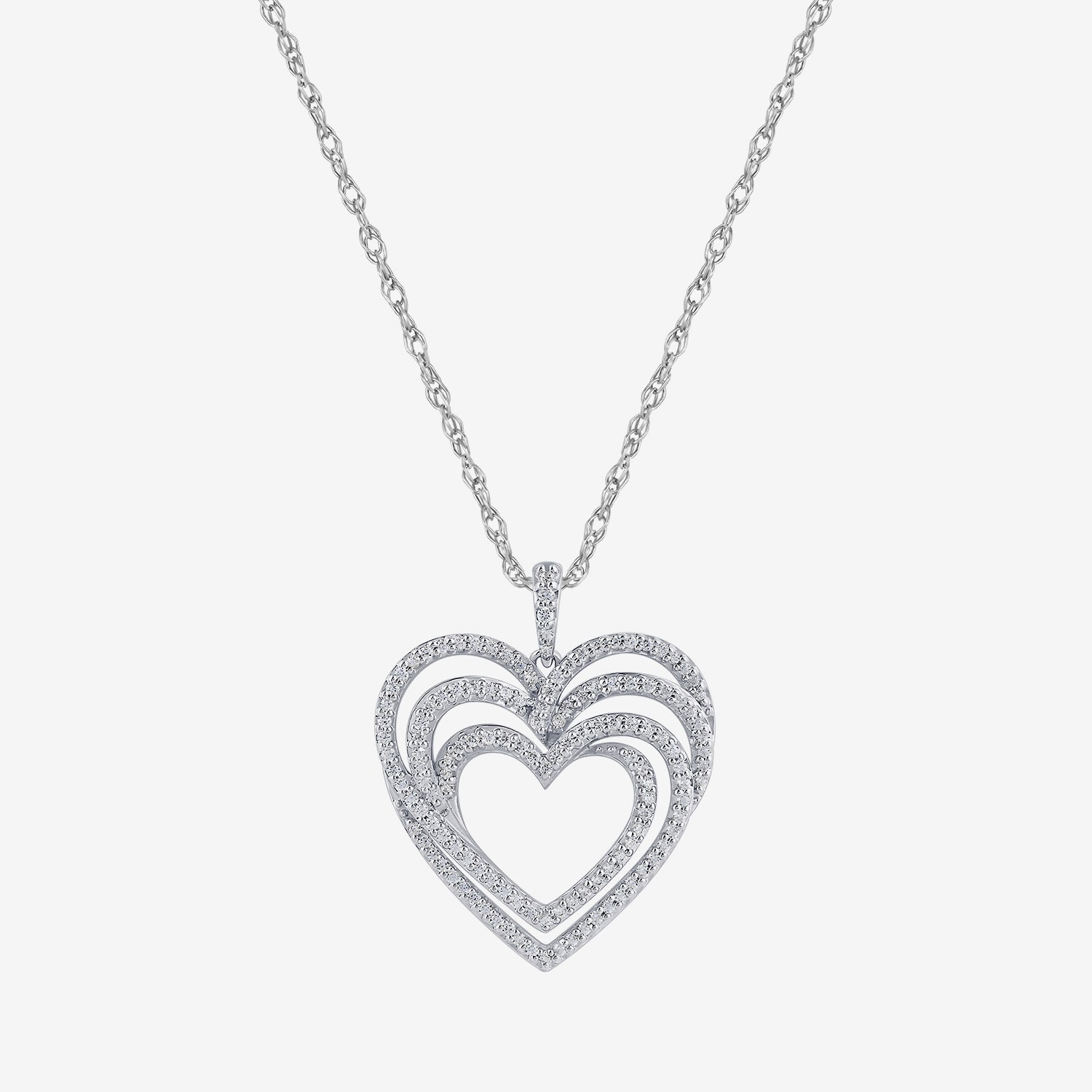 Limited Quantities! Womens 1/2 CT. Natural White Diamond Sterling Silver Heart 18 Inch Pendant Necklace