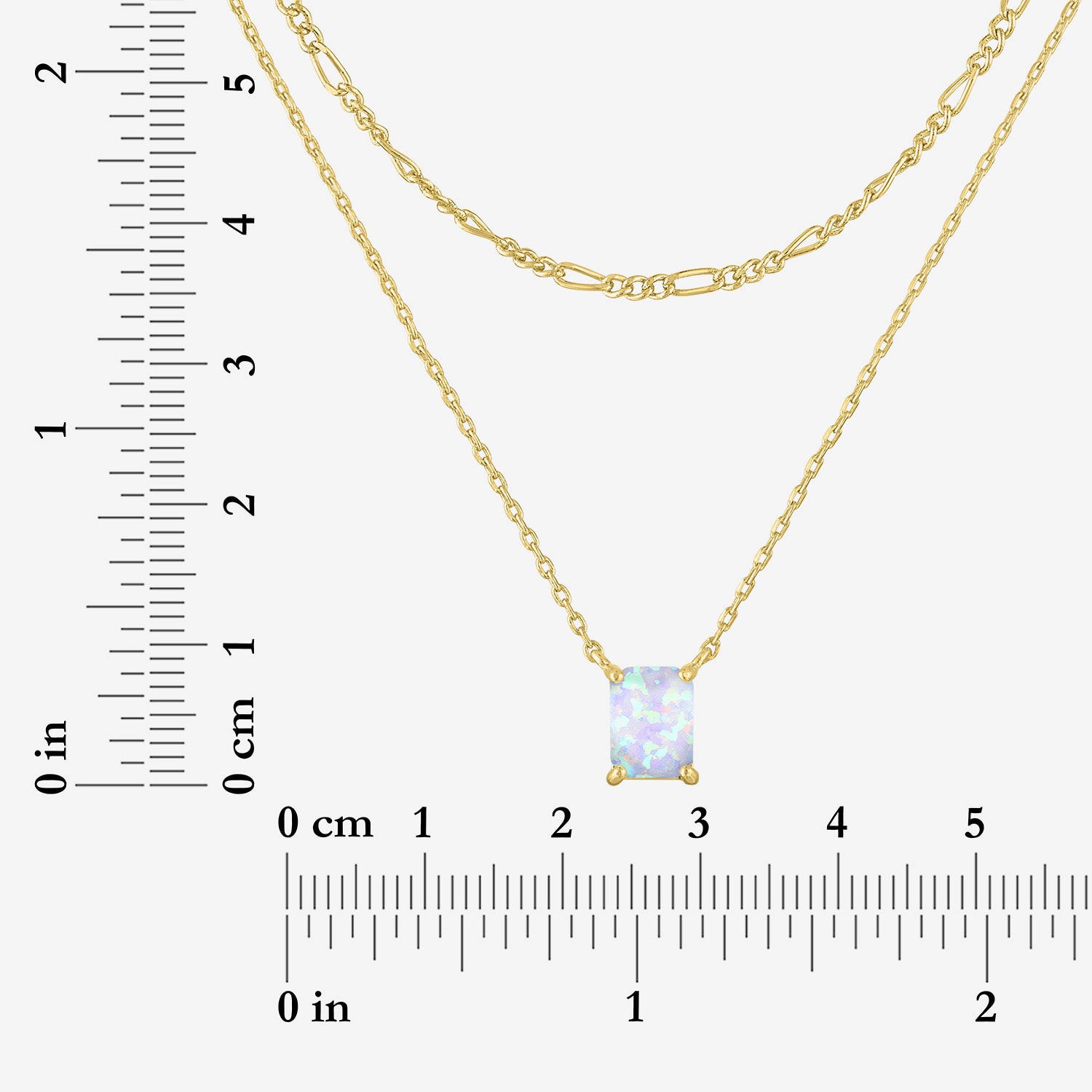 Yes, Please! Womens Lab Created White Opal 14K Gold Over Brass 2-pc. Necklace Set