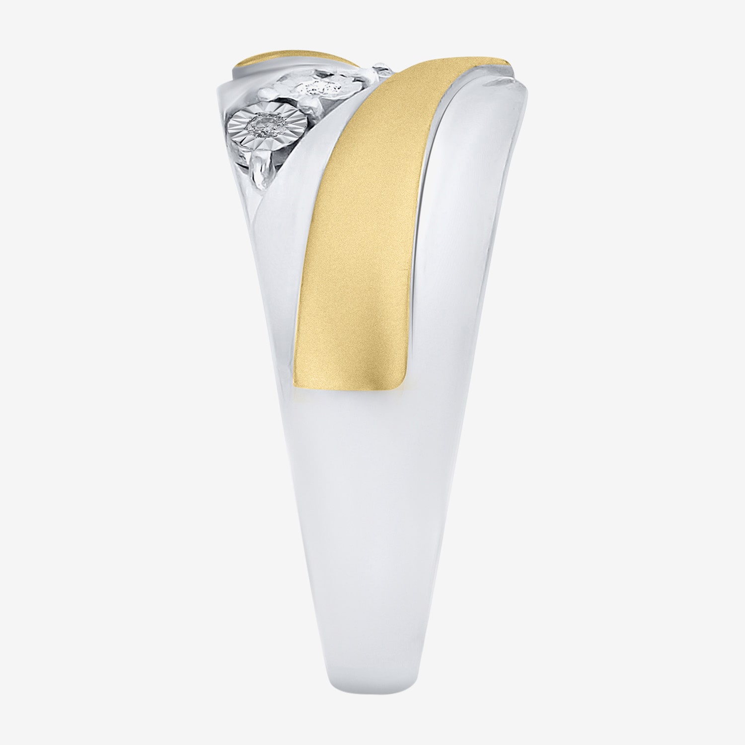 Limited Quantities! Mens 1/10 CT. T.W. Natural White Diamond 14K Gold Over Silver Fashion Ring
