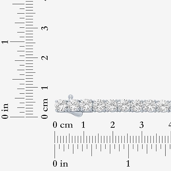 Yes, Please! Womens Lab Created White Sapphire Pure Silver Over Brass 7.5 Inch Tennis Bracelet