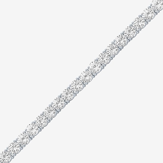 Yes, Please! Womens Lab Created White Sapphire Pure Silver Over Brass 7.5 Inch Tennis Bracelet