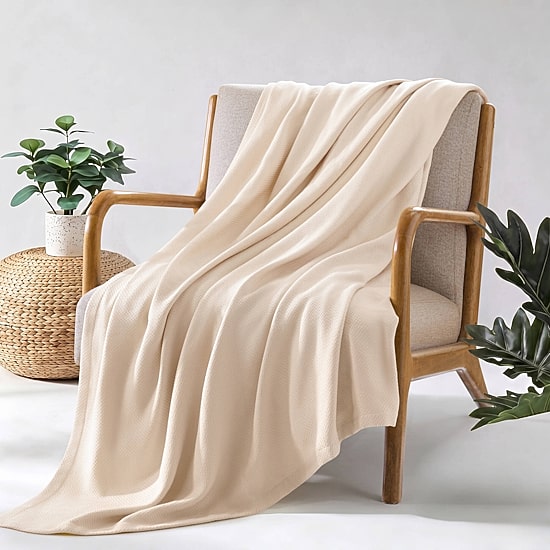 Madison Park Egyptian Cotton Micro Herringbone Blanket