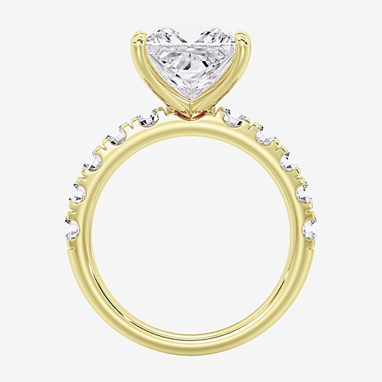 Signature By Modern Bride (F / Vs2) Womens 6 1/2 Ct. T.W. Lab Grown White Diamond 14K Gold Side Stone Engagement Ring