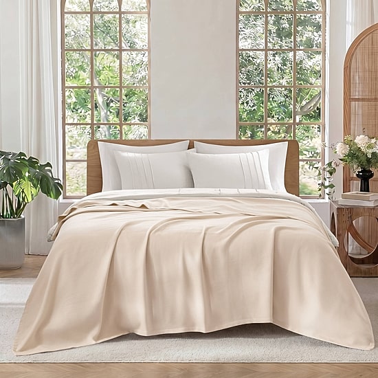 Madison Park Egyptian Cotton Micro Herringbone Blanket