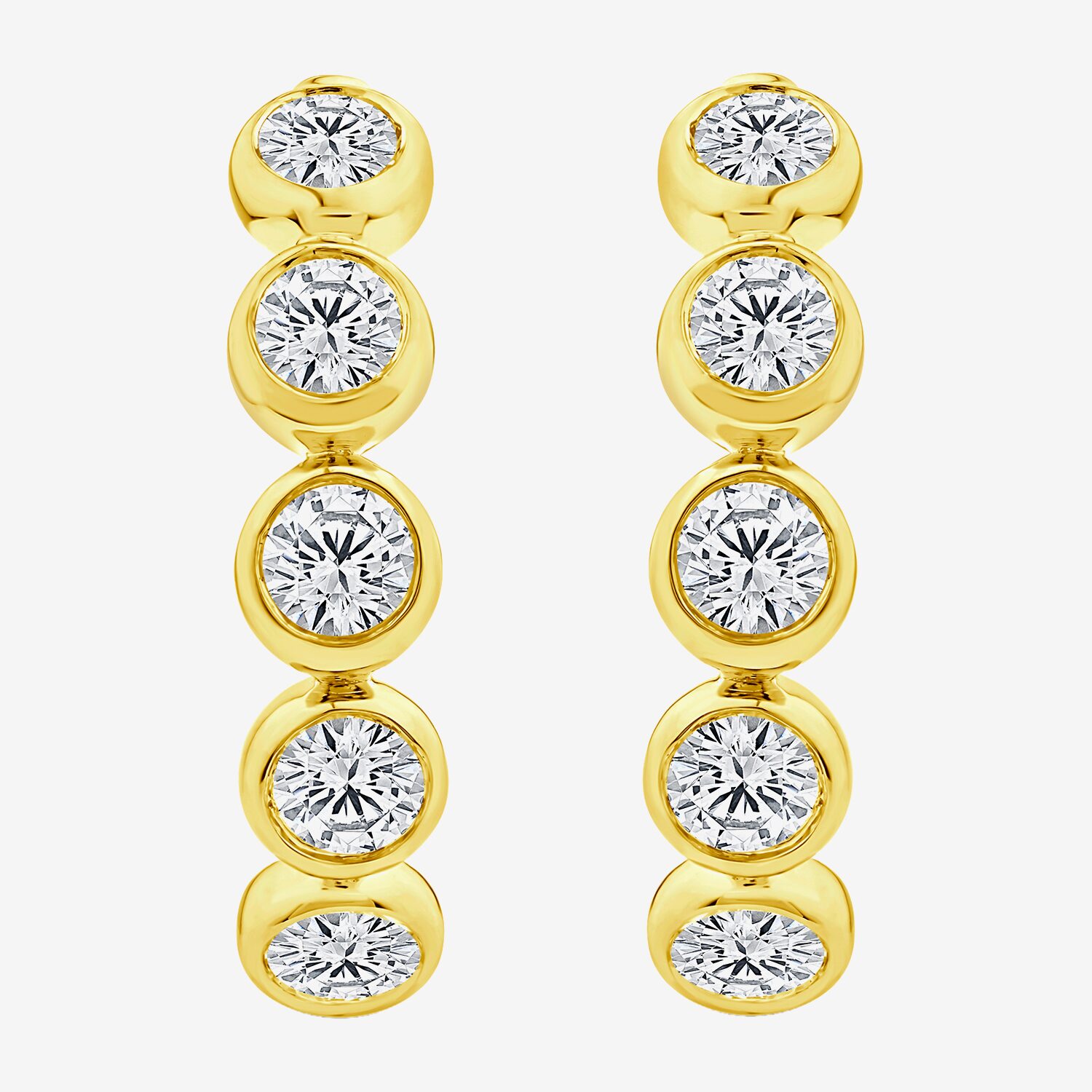 (F / Si2) Womens 1 CT. T.W. Lab Grown White Diamond 14K Gold Over Silver 20mm Hoop Earrings