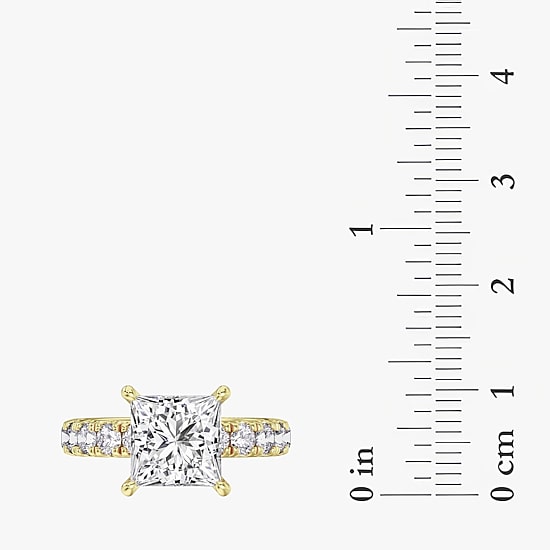 Signature By Modern Bride (F / Vs2) Womens 6 1/2 Ct. T.W. Lab Grown White Diamond 14K Gold Side Stone Engagement Ring