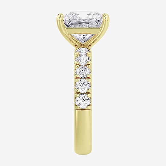 Signature By Modern Bride (F / Vs2) Womens 6 1/2 Ct. T.W. Lab Grown White Diamond 14K Gold Side Stone Engagement Ring