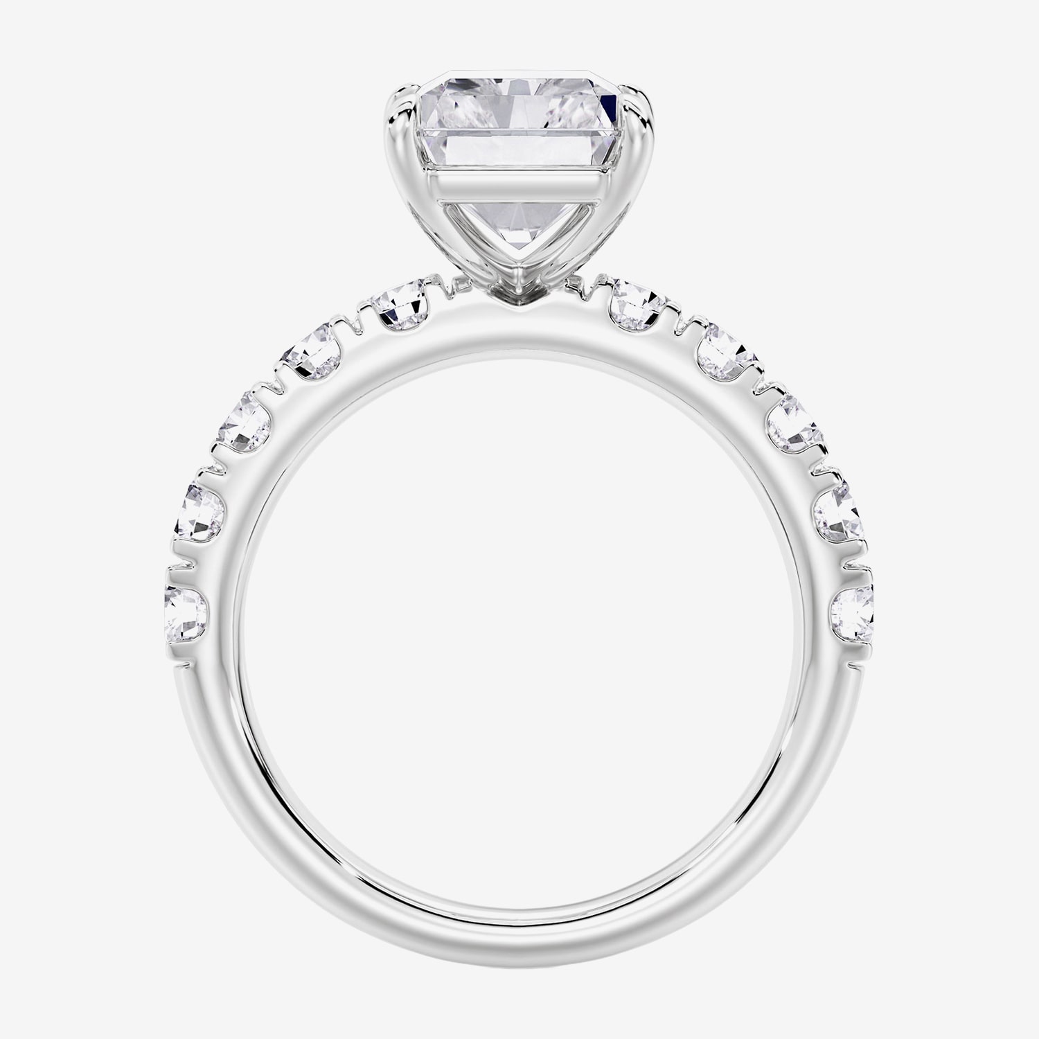 Signature By Modern Bride (F / Vs2) Womens / Ct. T.W. Lab Grown White Diamond 14K Gold Rectangular Side Stone Engagement Ring