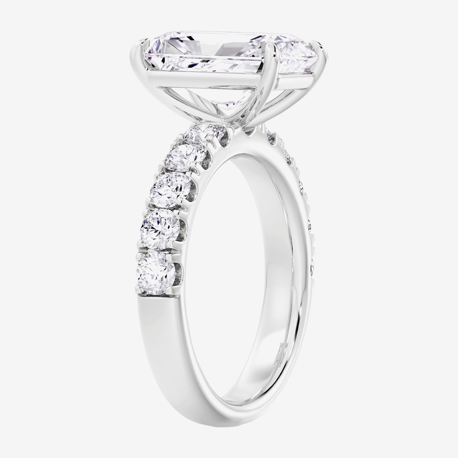Signature By Modern Bride (F / Vs2) Womens / Ct. T.W. Lab Grown White Diamond 14K Gold Rectangular Side Stone Engagement Ring