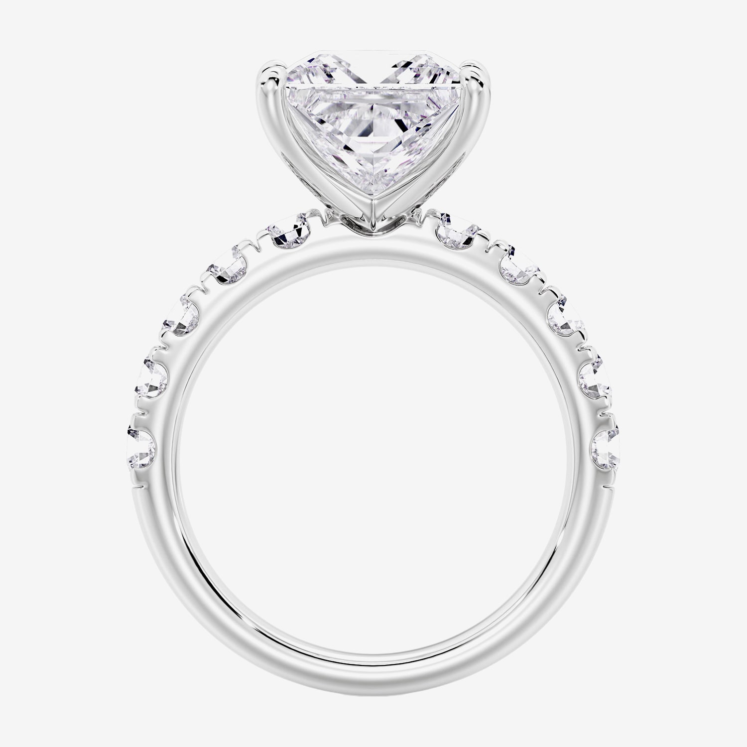 Signature By Modern Bride (F / Vs2) Womens 1/2 Ct. T.W. Lab Grown White Diamond 14K Gold Side Stone Engagement Ring