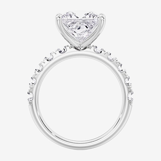 Signature By Modern Bride (F / Vs2) Womens 8 1/2 Ct. T.W. Lab Grown White Diamond 14K Gold Side Stone Engagement Ring