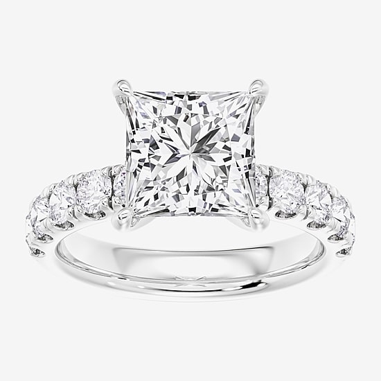 Signature By Modern Bride (F / Vs2) Womens 8 1/2 Ct. T.W. Lab Grown White Diamond 14K Gold Side Stone Engagement Ring