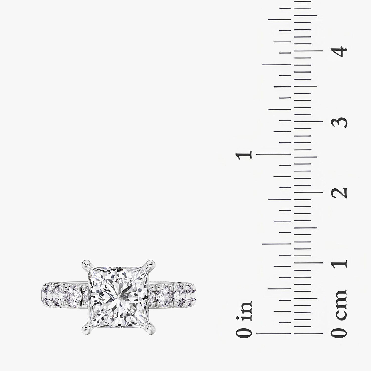 Signature By Modern Bride (F / Vs2) Womens 1/2 Ct. T.W. Lab Grown White Diamond 14K Gold Side Stone Engagement Ring