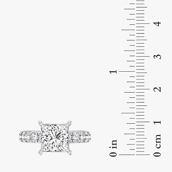 Signature By Modern Bride (F / Vs2) Womens 8 1/2 Ct. T.W. Lab Grown White Diamond 14K Gold Side Stone Engagement Ring