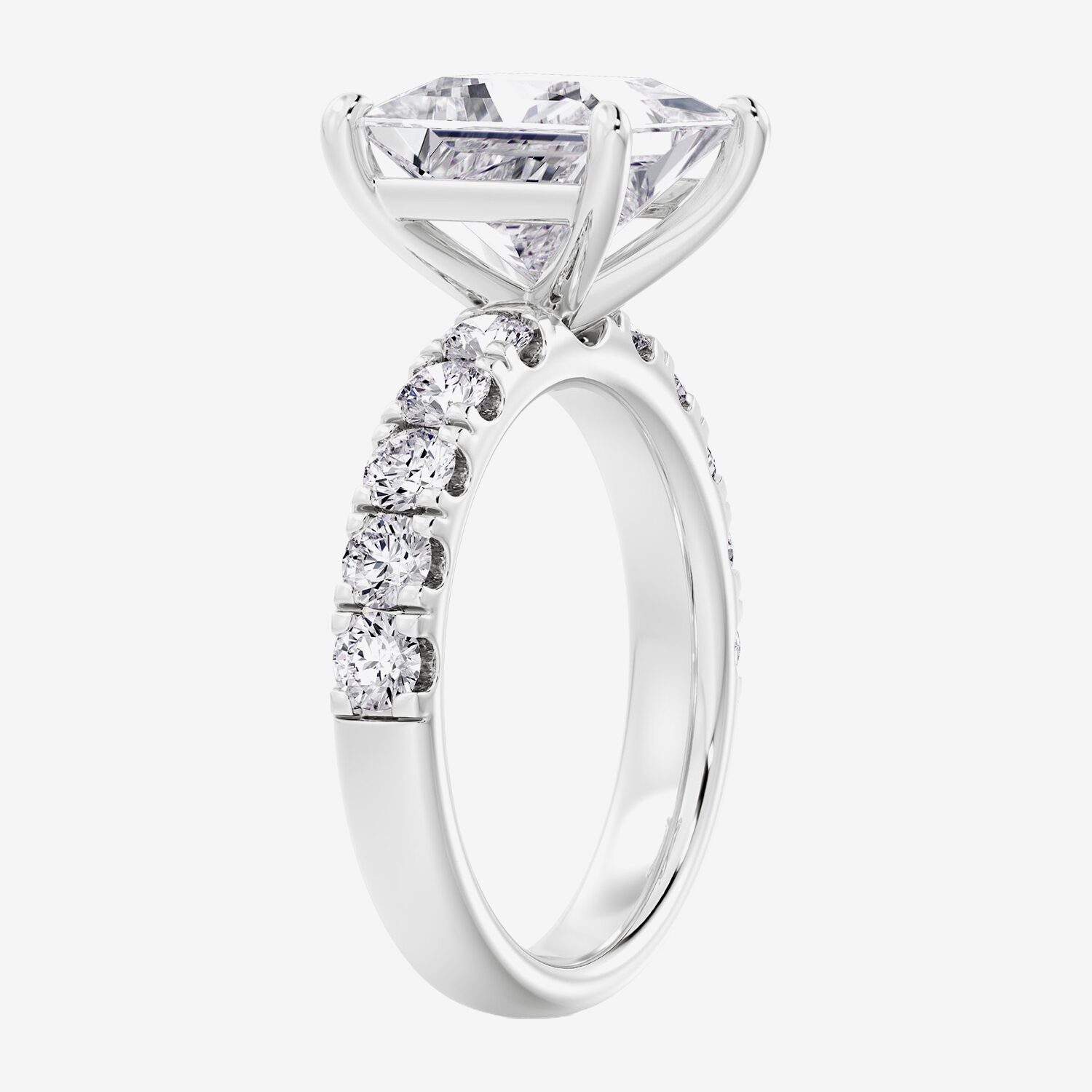 Signature By Modern Bride (F / Vs2) Womens 1/2 Ct. T.W. Lab Grown White Diamond 14K Gold Side Stone Engagement Ring