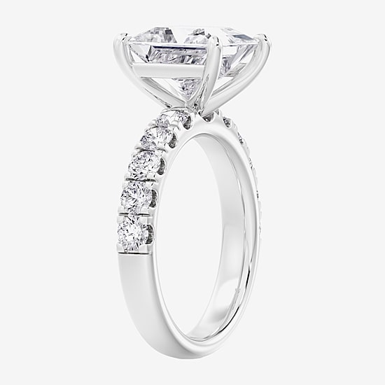 Signature By Modern Bride (F / Vs2) Womens 8 1/2 Ct. T.W. Lab Grown White Diamond 14K Gold Side Stone Engagement Ring