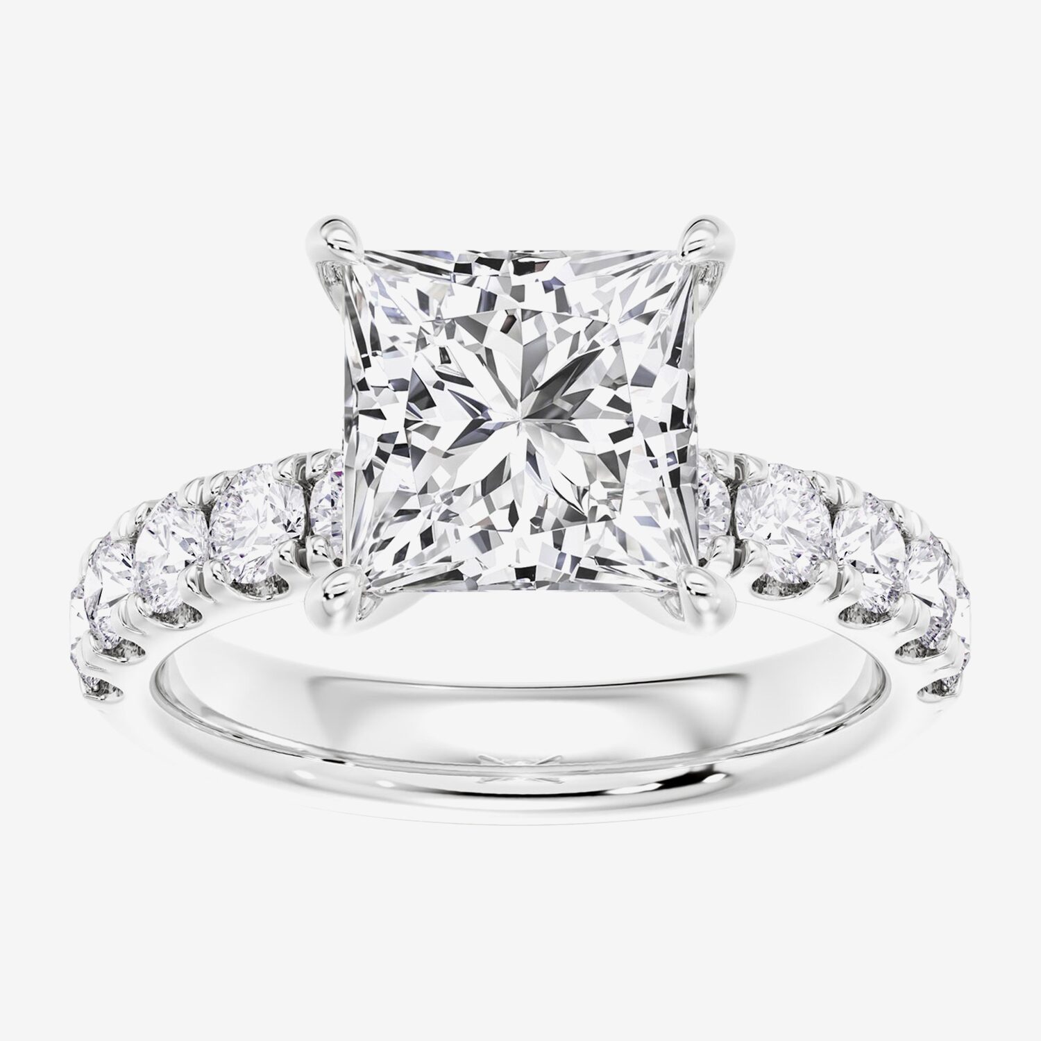 Signature By Modern Bride (F / Vs2) Womens / Ct. T.W. Lab Grown White Diamond 14K Gold Side Stone Engagement Ring