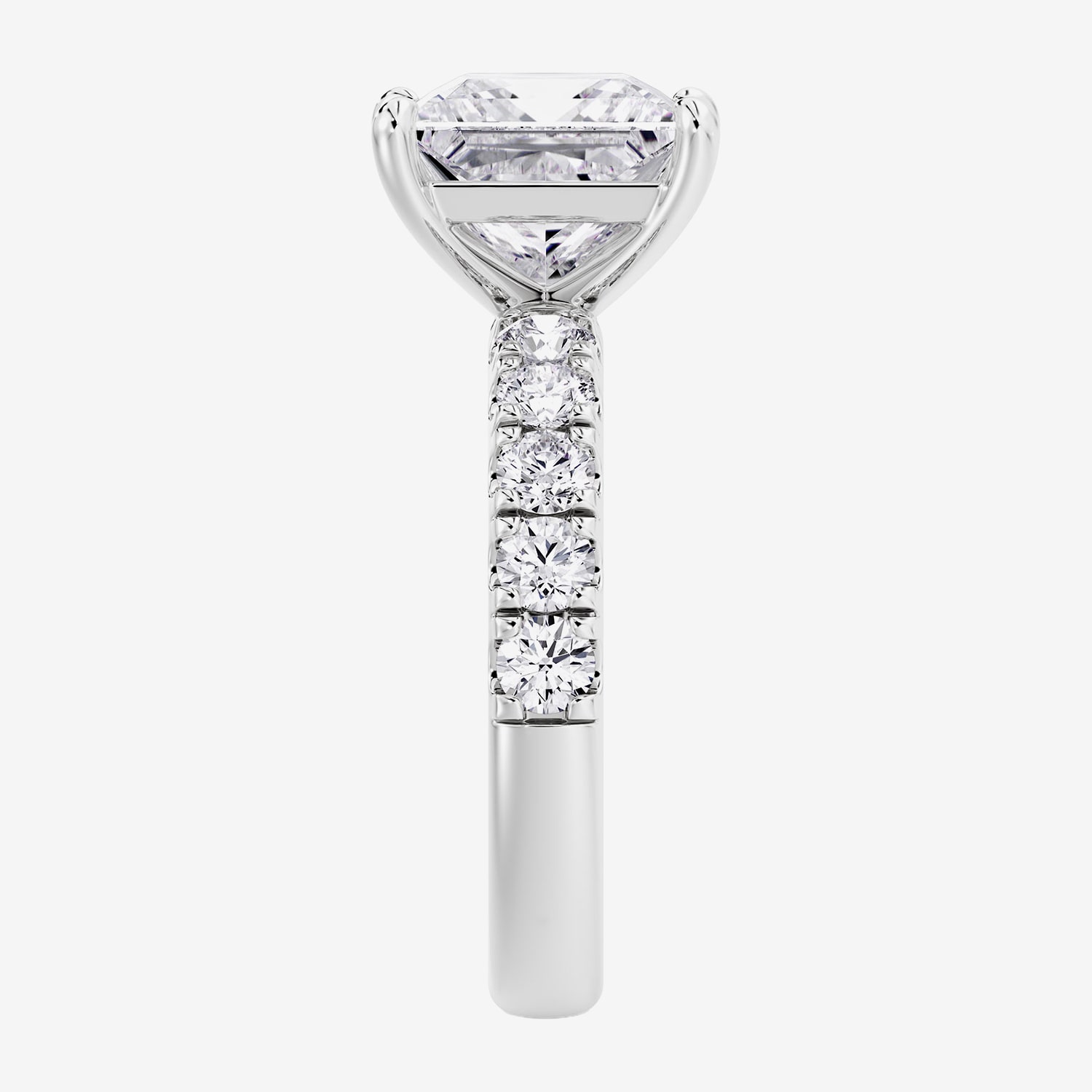 Signature By Modern Bride (F / Vs2) Womens 1/2 Ct. T.W. Lab Grown White Diamond 14K Gold Side Stone Engagement Ring