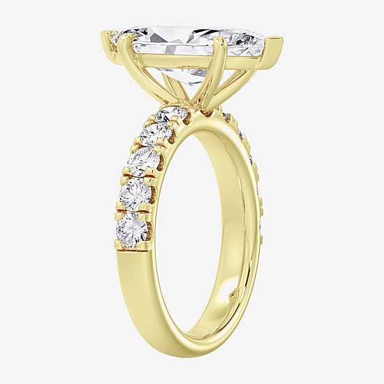 Signature By Modern Bride (F / Vs2) Womens 8 1/2 Ct. T.W. Lab Grown White Diamond 14K Gold Marquise Side Stone Engagement Ring