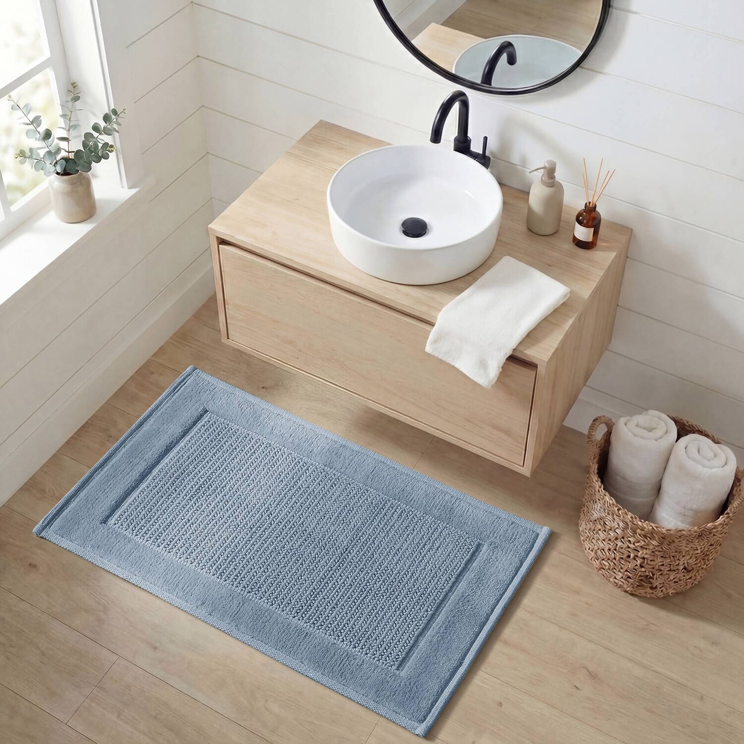Madison Park Sanctuary Cotton Woven Bath Rug