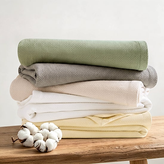 Madison Park Egyptian Cotton Micro Herringbone Blanket
