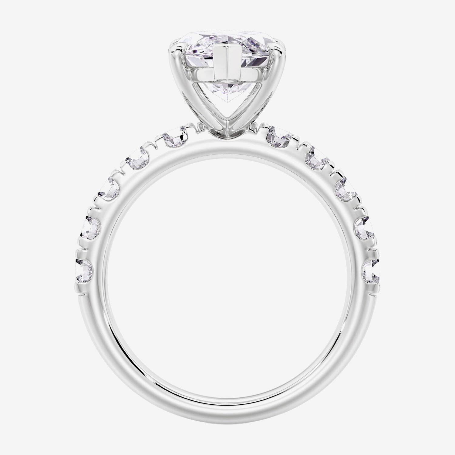 Signature By Modern Bride (F / Vs2) Womens 1/2 Ct. T.W. Lab Grown White Diamond 14K Gold Marquise Side Stone Engagement Ring