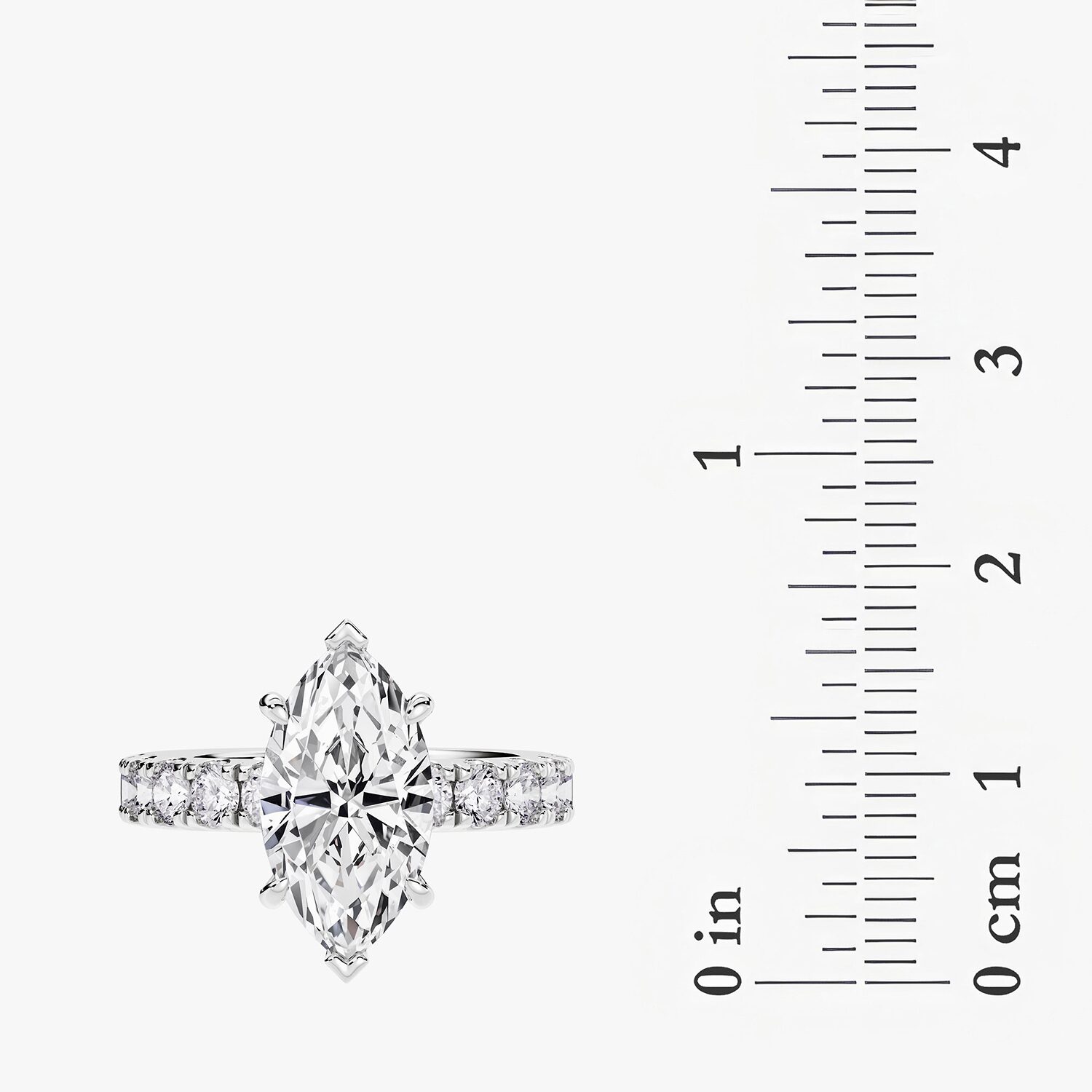 Signature By Modern Bride (F / Vs2) Womens 1/2 Ct. T.W. Lab Grown White Diamond 14K Gold Marquise Side Stone Engagement Ring
