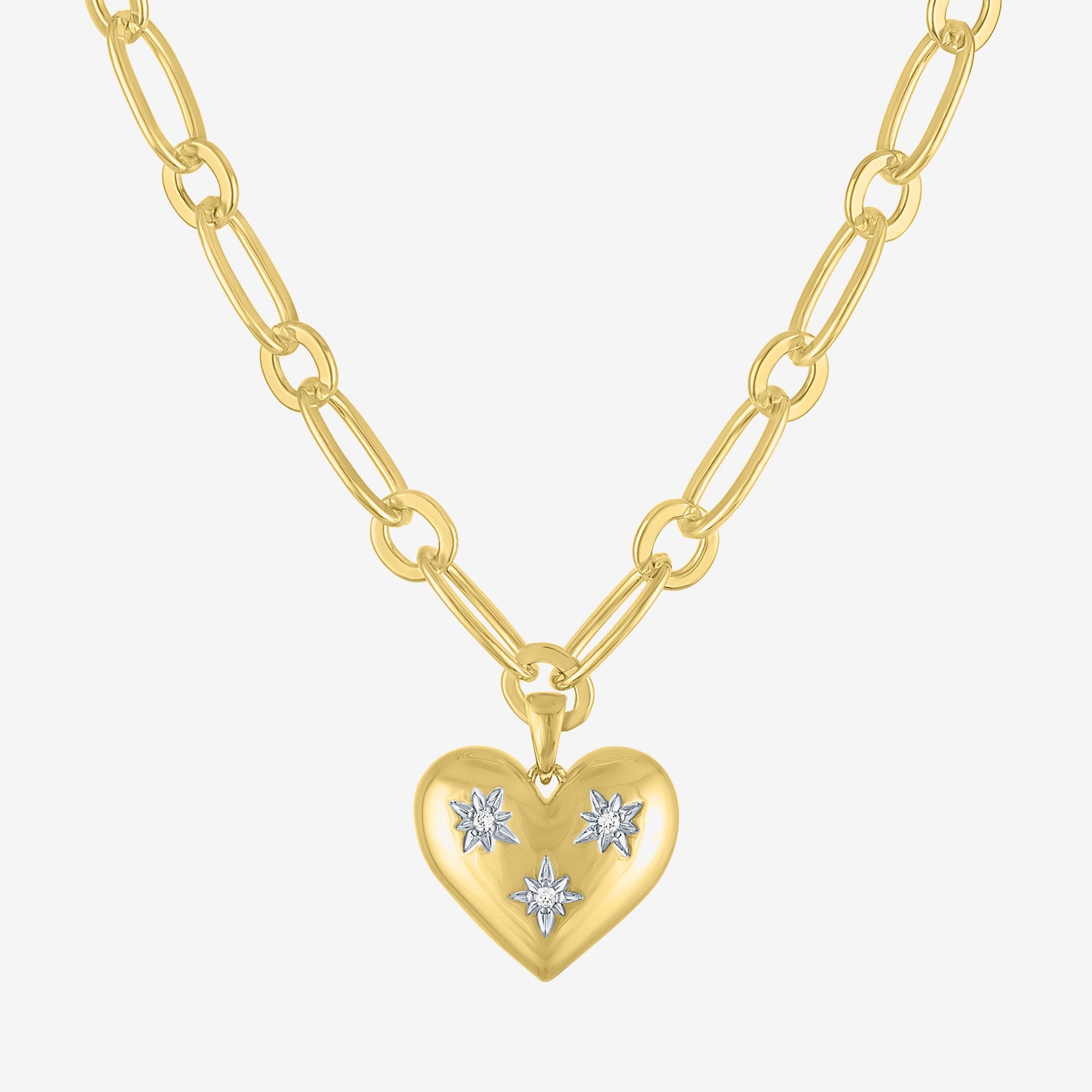 Womens Lab Created White Sapphire 14K Gold Over Brass Heart 2-pc. Jewelry Set