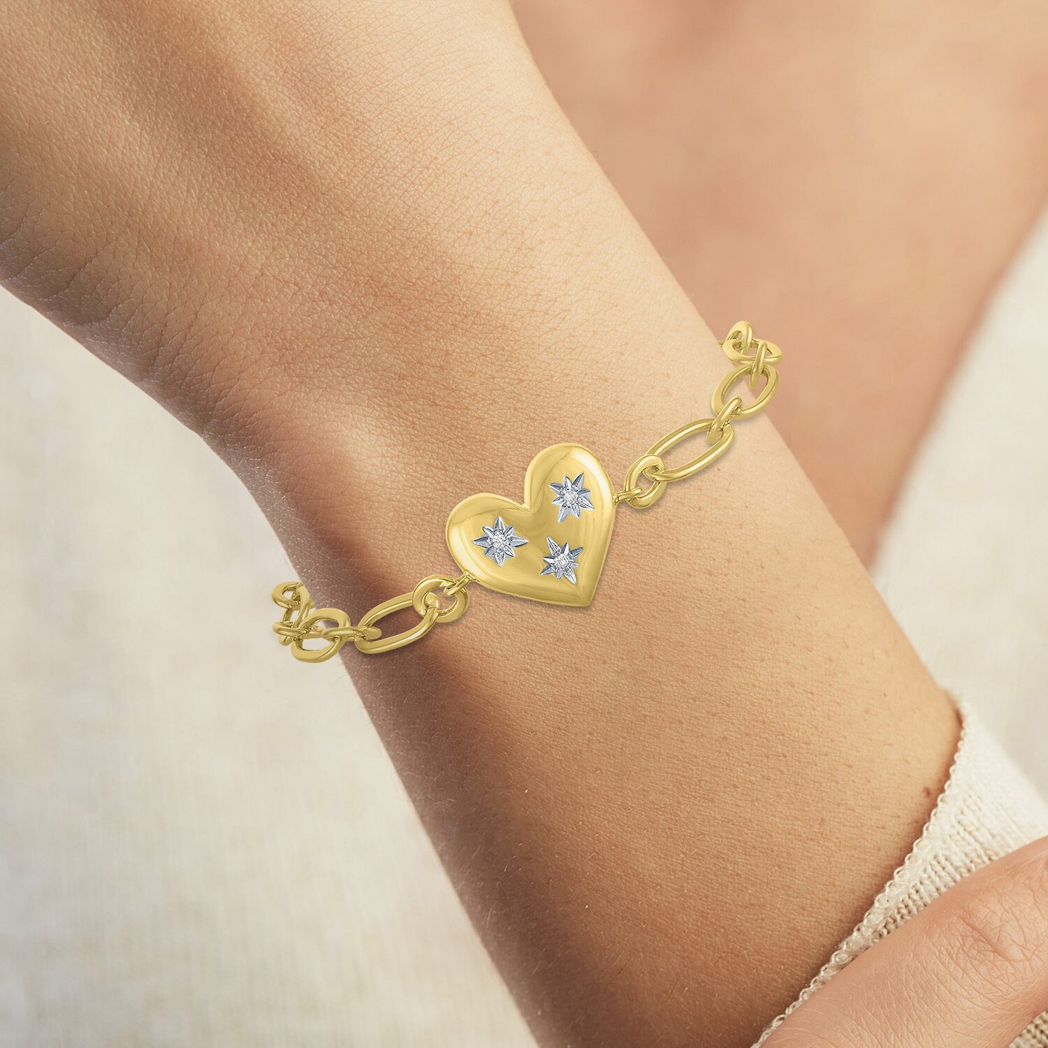 Womens Lab Created White Sapphire 14K Gold Over Brass Heart 2-pc. Jewelry Set