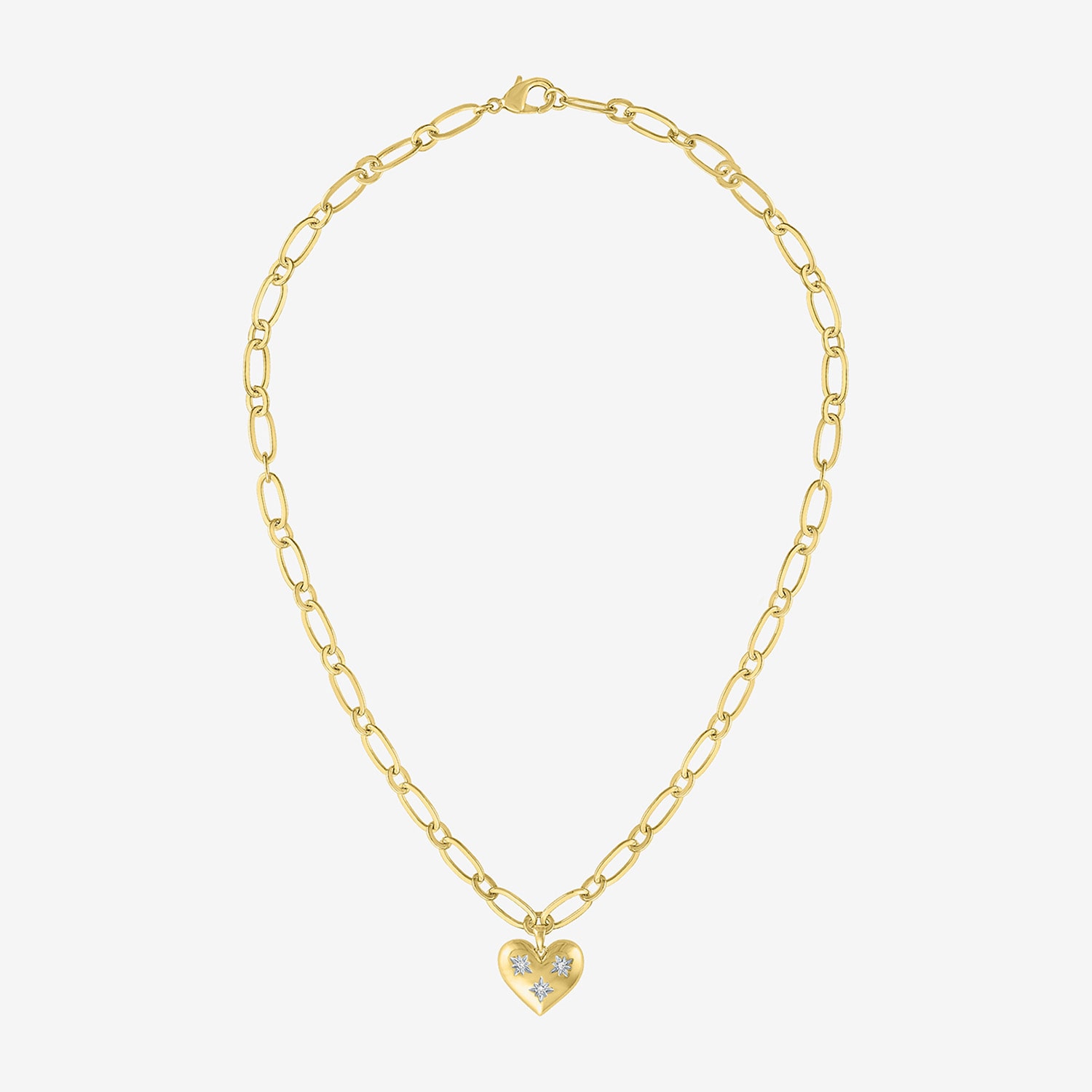Womens Lab Created White Sapphire 14K Gold Over Brass Heart 2-pc. Jewelry Set