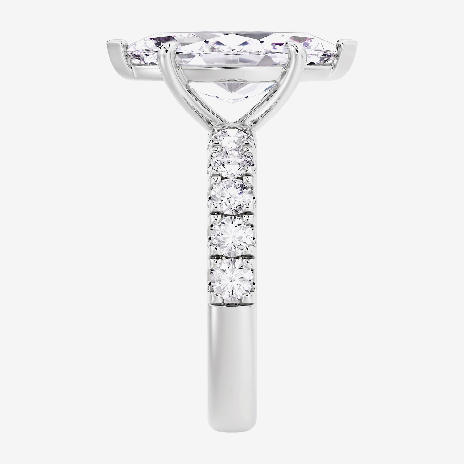 Signature By Modern Bride (F / Vs2) Womens 1/2 Ct. T.W. Lab Grown White Diamond 14K Gold Marquise Side Stone Engagement Ring
