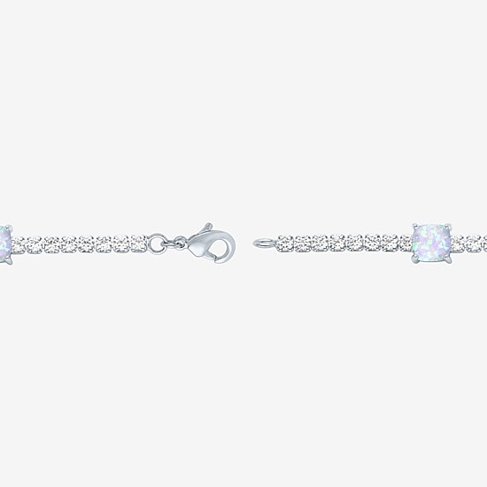 Yes, Please! Womens Pure Silver Over Brass 7.5 Inch Solid Chain Bracelet