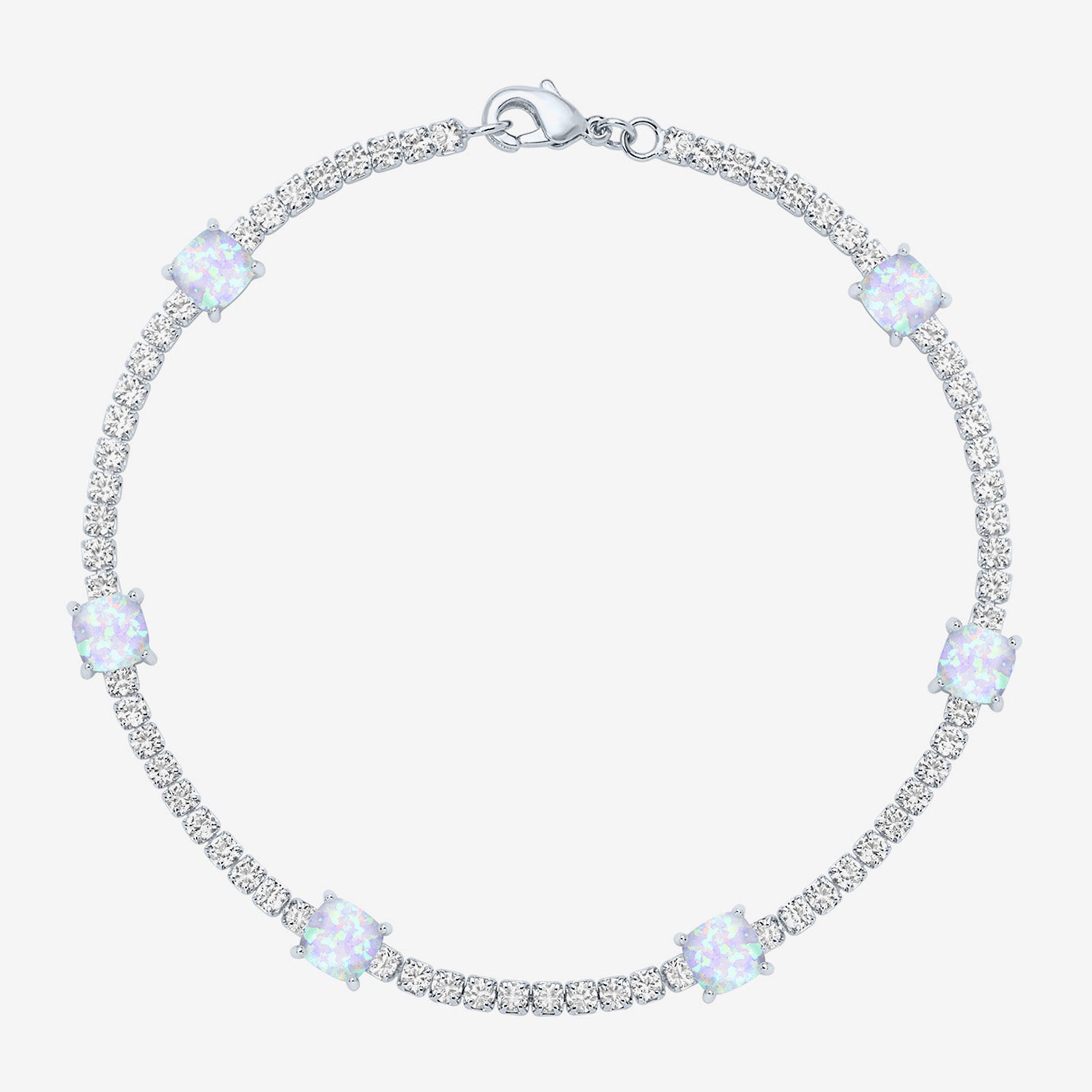 Yes, Please! Womens Pure Silver Over Brass 7.5 Inch Solid Chain Bracelet
