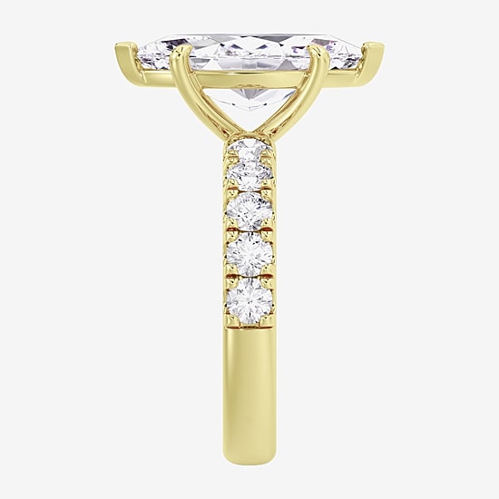 Signature By Modern Bride (F / Vs2) Womens 6 1/2 Ct. T.W. Lab Grown White Diamond 14K Gold Marquise Side Stone Engagement Ring