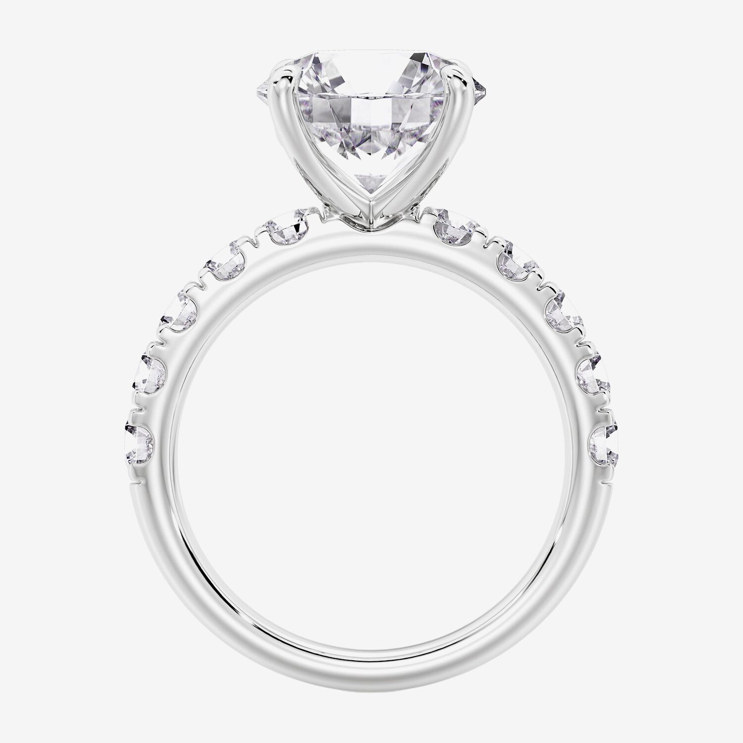 Signature By Modern Bride (F / Vs2) Womens 1/2 Ct. T.W. Lab Grown White Diamond 14K Gold Round Side Stone Engagement Ring