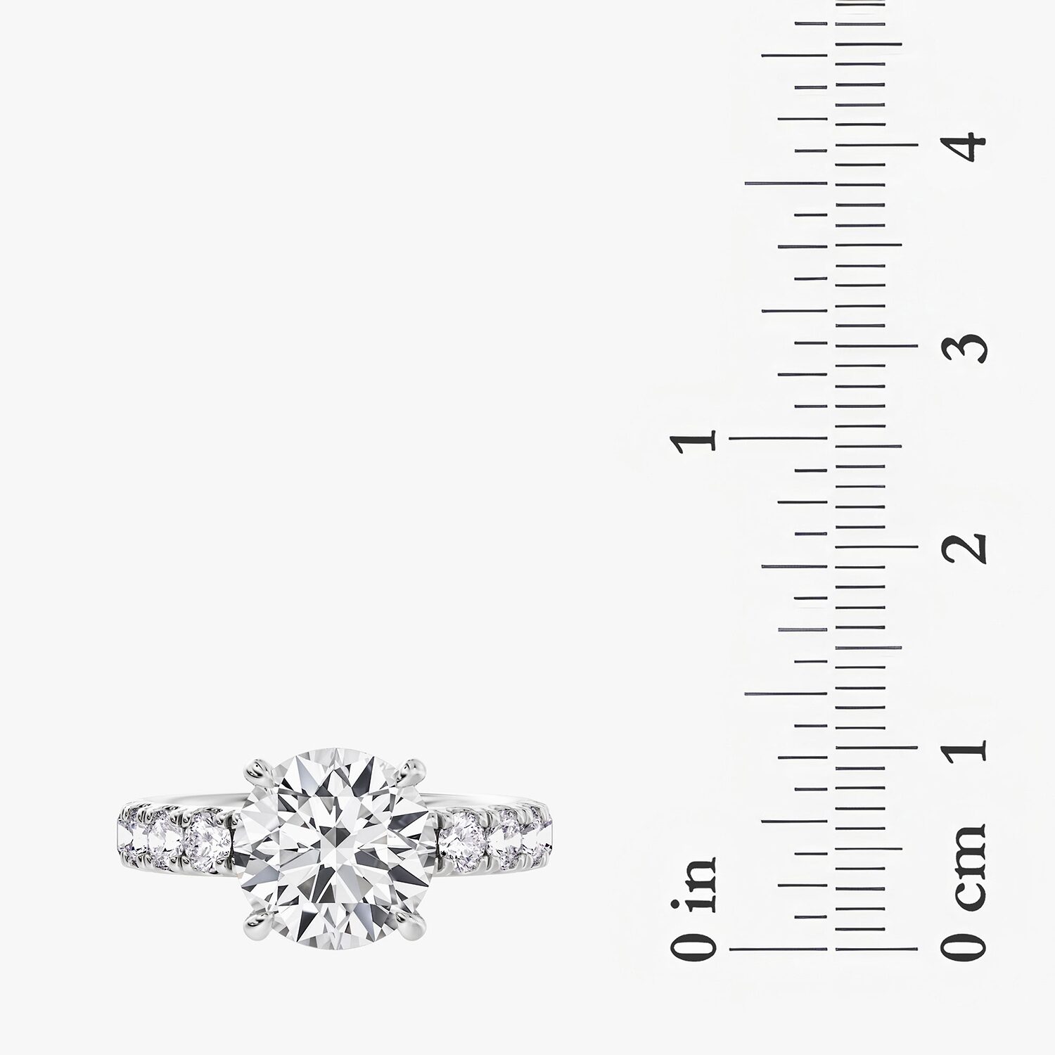Signature By Modern Bride (F / Vs2) Womens 1/2 Ct. T.W. Lab Grown White Diamond 14K Gold Round Side Stone Engagement Ring