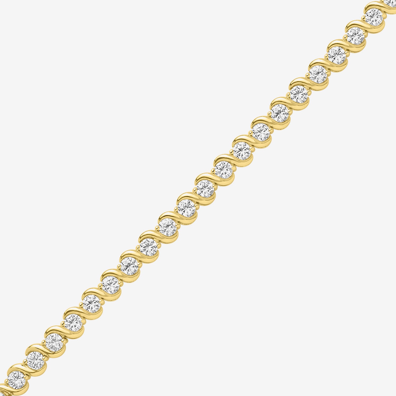 Yes, Please! Womens Lab Created White Sapphire 14K Gold Over Brass 7.5 Inch Tennis Bracelet