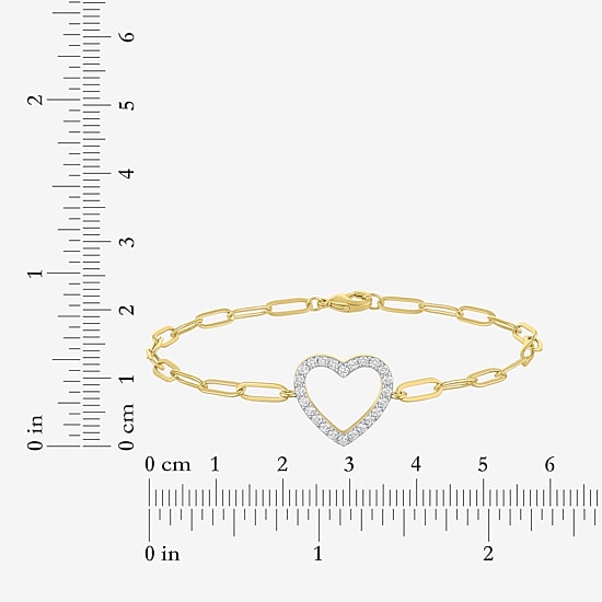 Yes, Please! Womens Lab Created White Sapphire 14K Gold Over Brass Heart 2-pc. Jewelry Set