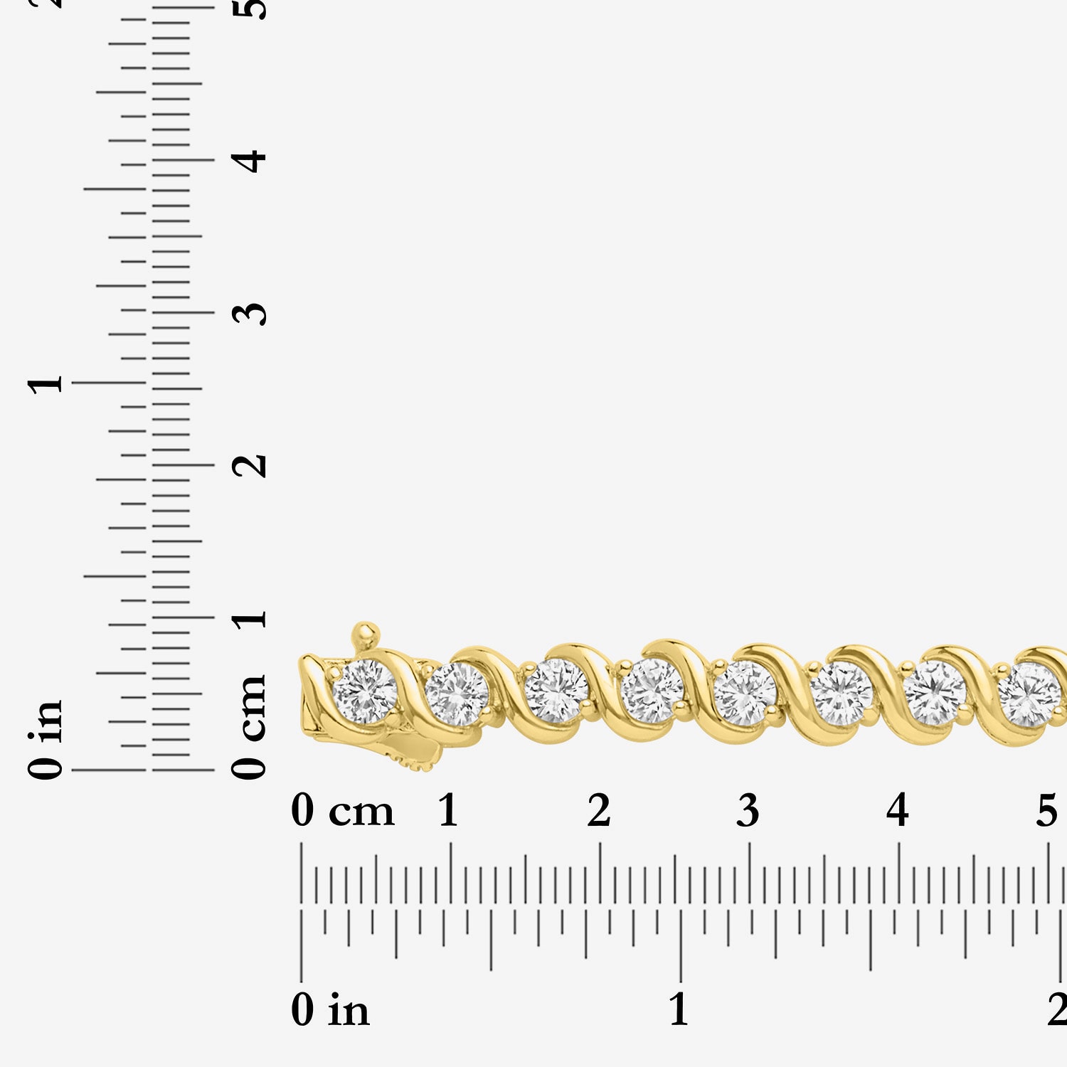 Yes, Please! Womens Lab Created White Sapphire 14K Gold Over Brass 7.5 Inch Tennis Bracelet