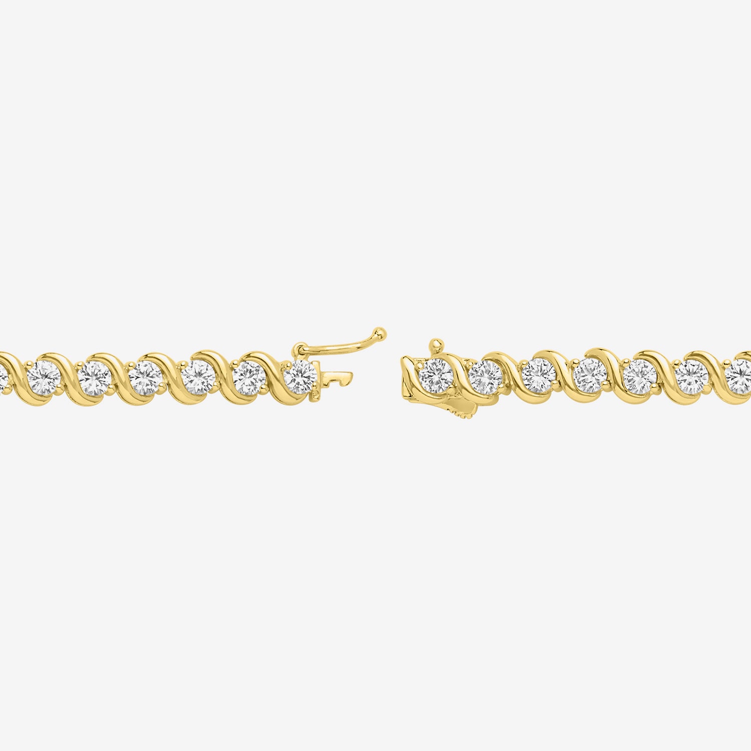 Yes, Please! Womens Lab Created White Sapphire 14K Gold Over Brass 7.5 Inch Tennis Bracelet