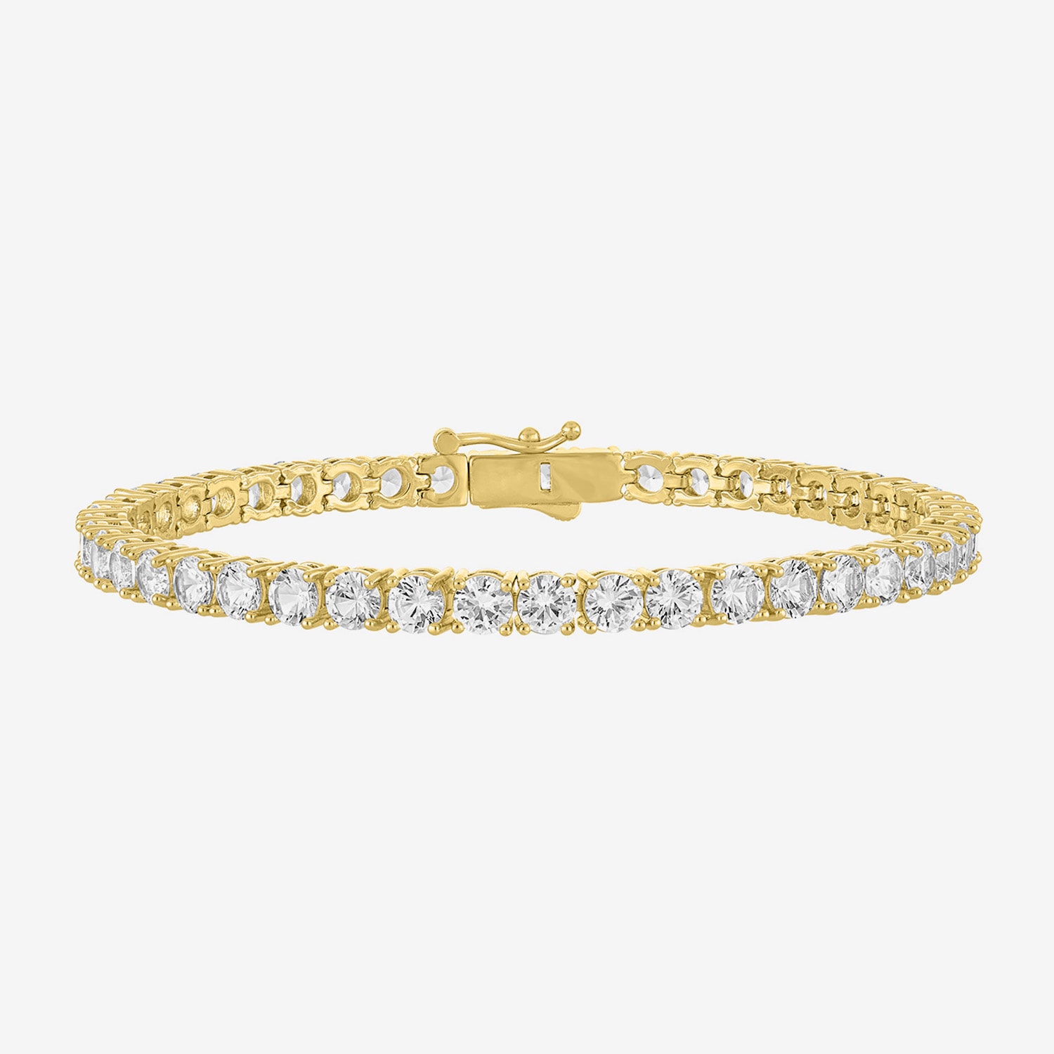Yes, Please! Womens Lab Created White Sapphire Pure Silver Over Brass 7.5 Inch Tennis Bracelet