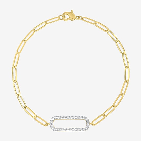 Yes, Please! Womens Lab Created White Sapphire 14K Gold Over Brass 2-pc. Jewelry Set