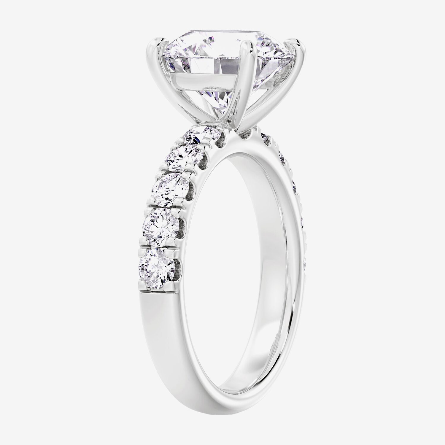 Signature By Modern Bride (F / Vs2) Womens 8 1/2 Ct. T.W. Lab Grown White Diamond 14K Gold Round Side Stone Engagement Ring